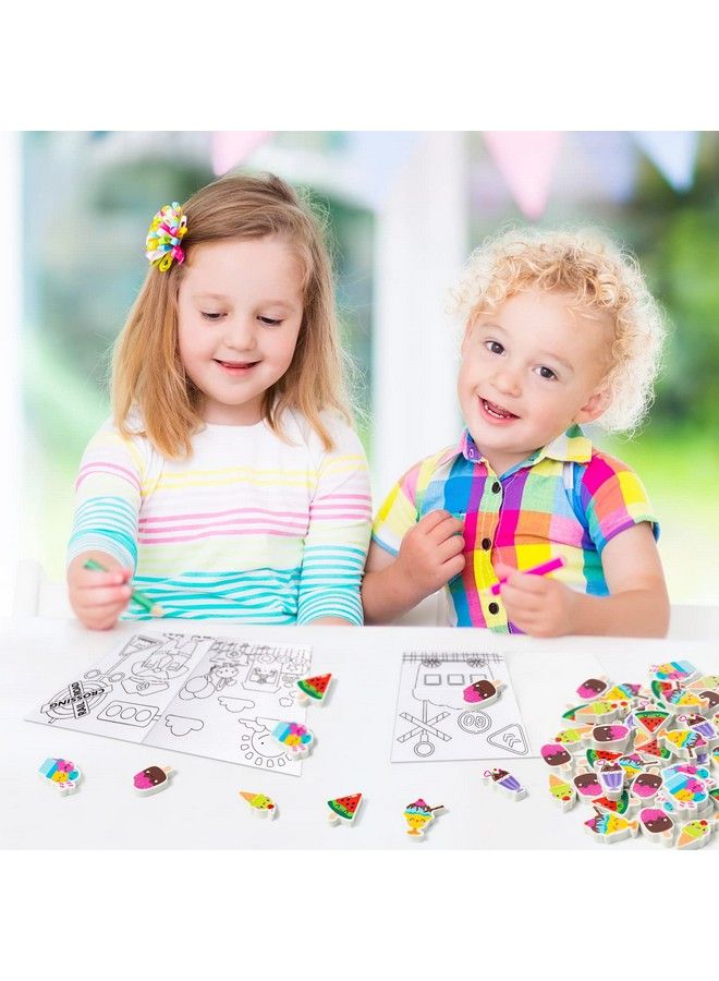 WATINC 60 قطعة ممحاة مصغرة على شكل آيس كريم للأطفال بالجملة - بطيخ، شوكولاتة، مصاصة، ممحاة أقلام، كرات آيس كريم، جوائز مدرسية، مكافآت الواجبات المنزلية، هدايا حفلات الصيف، أكياس الهدايا، حشو - Image 5