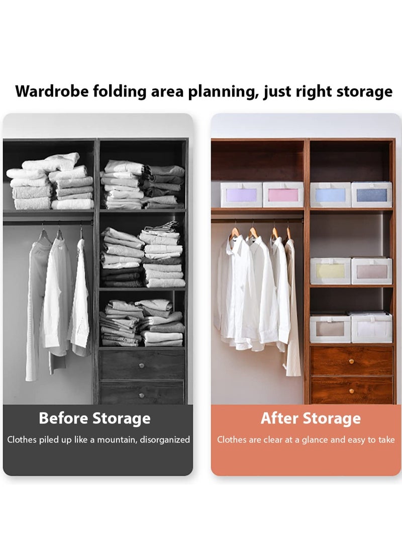 Blueland 8Pcs Foldable Clothes Storage Bin, Washable Closet Drawer Organizer with Clear Window, Wordrobe Storage Basket Box for T-Shirt, Pants, Jeans Sweaters & Books  - Image 2