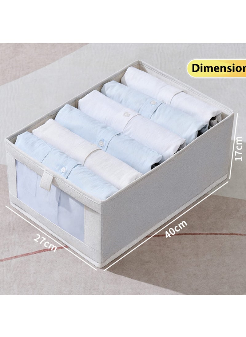 Blueland 8Pcs Foldable Clothes Storage Bin, Washable Closet Drawer Organizer with Clear Window, Wordrobe Storage Basket Box for T-Shirt, Pants, Jeans Sweaters & Books  - Image 4
