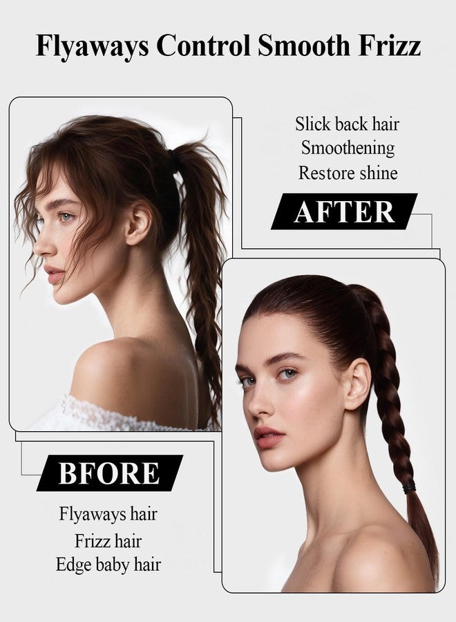 Samnyte Peach Wood Boar Bristle Slick Back Hair Brush & Rat Tail Comb Set - Controls Frizz, Smooths Flyaways, Restores Shine - Creates Sleek Ponytails, Buns & Edge Control, Teasing for Women & Kids - Image 3