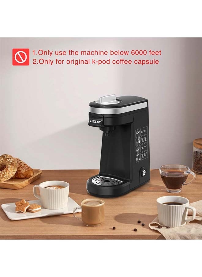CHULUX - CHULUX Single Serve Coffee Maker for K Capsule and Ground Coffee, Single Cup Coffee Machine, Black - Image 1