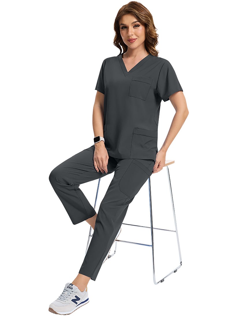 Magic Park Magic Park Medical Scrubs Set 2025 Scrub Suit Set for Women Medical Scrubs Top Pants Maid Uniform Nanny Scrub Suit Housemaid Uniform  - Image 3