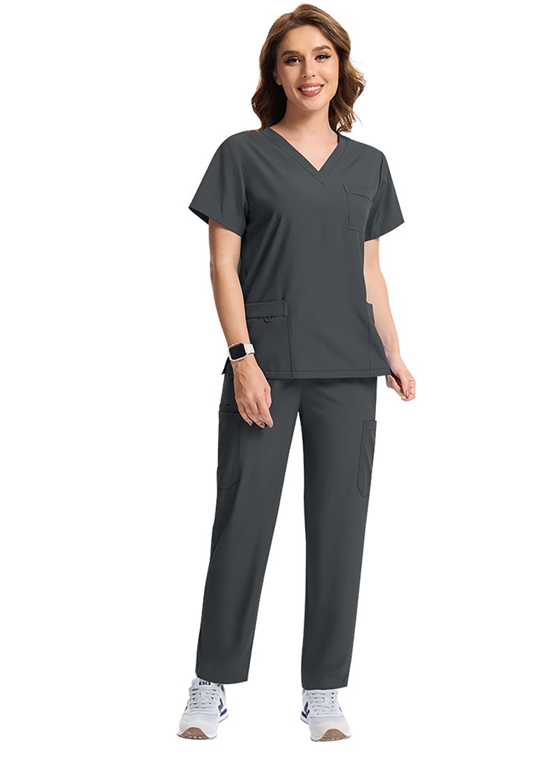 Magic Park Magic Park Medical Scrubs Set 2025 Scrub Suit Set for Women Medical Scrubs Top Pants Maid Uniform Nanny Scrub Suit Housemaid Uniform  - Image 2