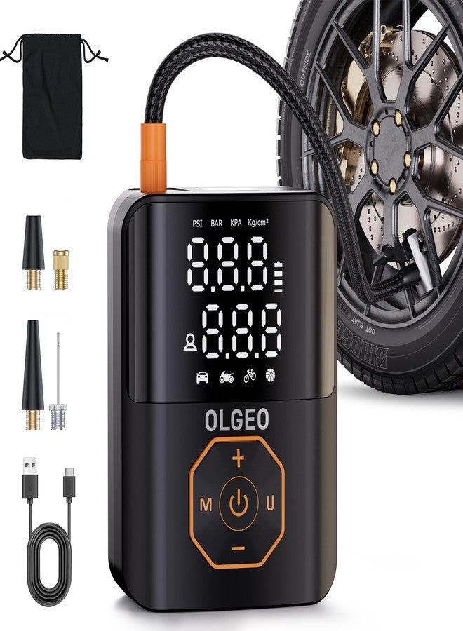 OLGEO - Portable Tire Inflator, 160 PSI Tire Inflator for Car Tires, 4X Faster Air Compressor with Pressure Sensing, Air Pump for Tires - Image 1