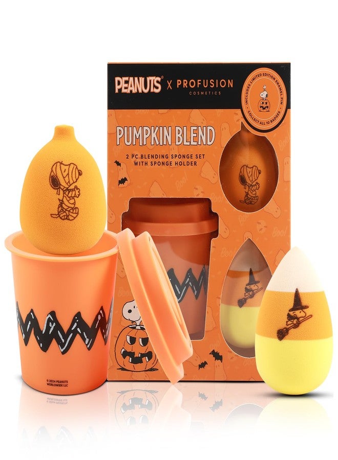 Profusion Cosmetics Peanuts Pumpkin Blend Sponge Set with Holder, Versatile Tool for Smooth Makeup Application, Achieve Ideal Blending - Image 1