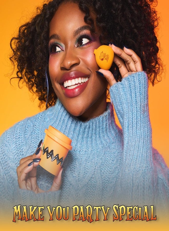 Profusion Cosmetics Peanuts Pumpkin Blend Sponge Set with Holder, Versatile Tool for Smooth Makeup Application, Achieve Ideal Blending - Image 3