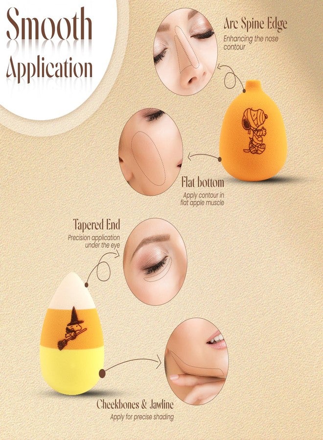 Profusion Cosmetics Peanuts Pumpkin Blend Sponge Set with Holder, Versatile Tool for Smooth Makeup Application, Achieve Ideal Blending - Image 4