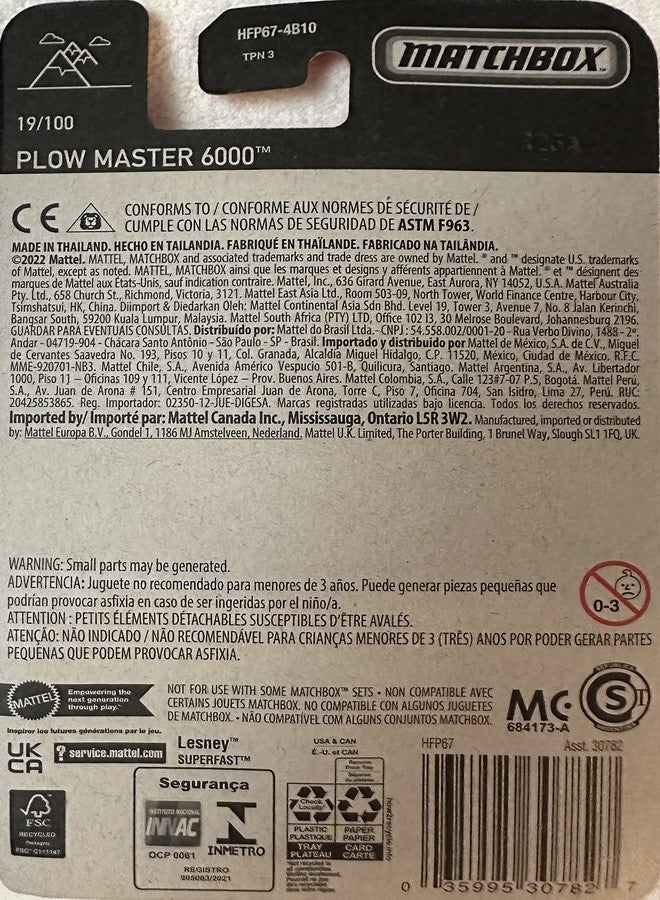 Matchbox Plow Master 6000 Diecast Car #19/100 - Image 4