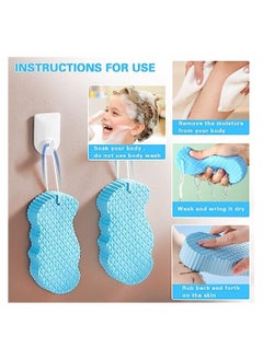 Dream Zone Super Soft Exfoliating Bath Sponge | Comfortable Baby Bath Sponge | Ultra Soft Bath Sponges for Shower | Shower Brush Painless Dead Skin Remover Body Sponge  - Image 3