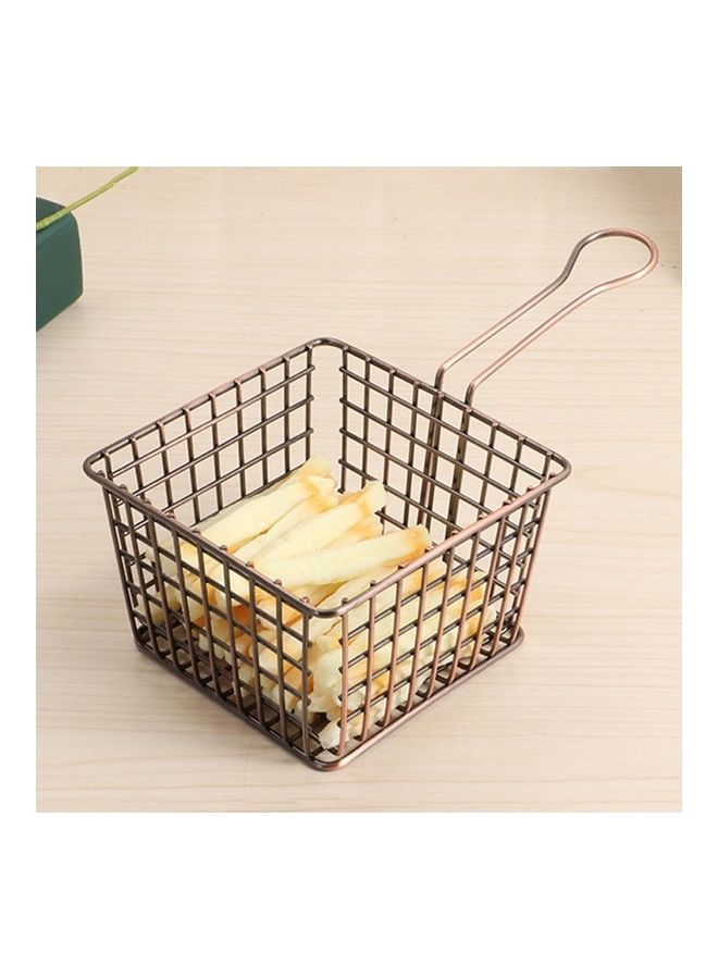 NIBEMINENT 2-Piece Electroplating Wrought Iron Fried and Storage Basket Silver/Golden  - Image 4