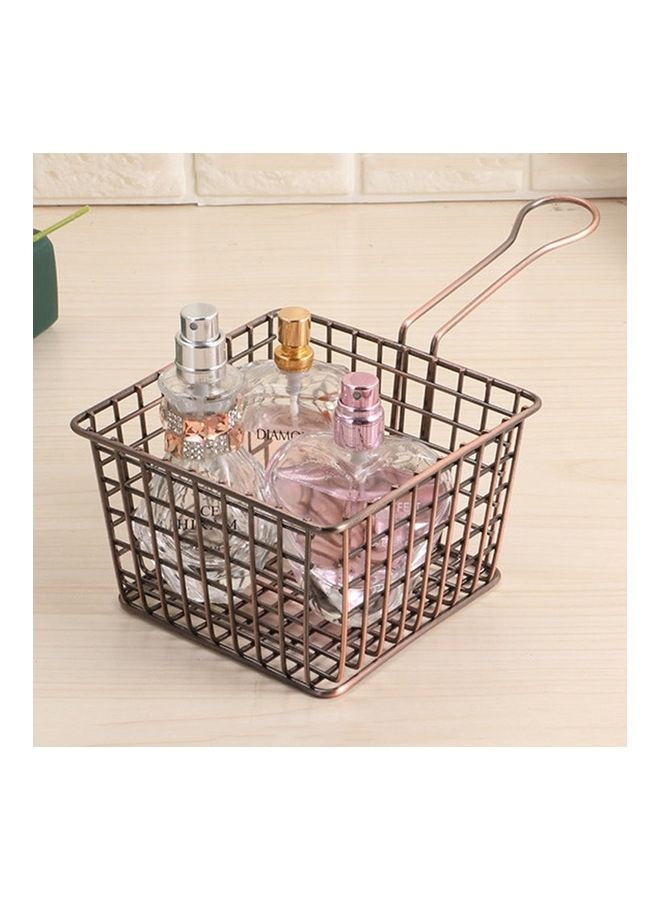 NIBEMINENT 2-Piece Electroplating Wrought Iron Fried and Storage Basket Silver/Golden  - Image 5