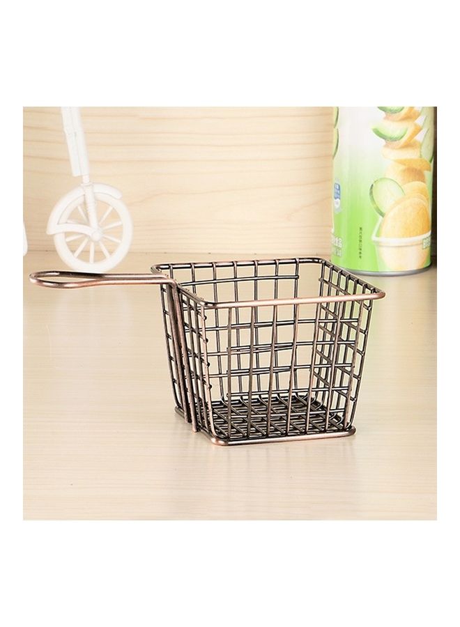 NIBEMINENT 2-Piece Electroplating Wrought Iron Fried and Storage Basket Silver/Golden  - Image 3