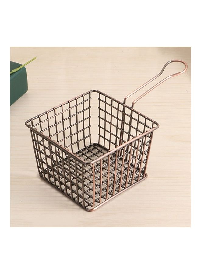 NIBEMINENT 2-Piece Electroplating Wrought Iron Fried and Storage Basket Silver/Golden  - Image 2