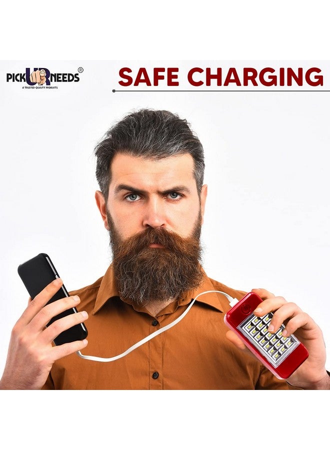 Pick Ur Needs Mini Solar Emergency Rechargeable Floor Lantern Lamp Light 21 SMD LED (Red) - Image 5