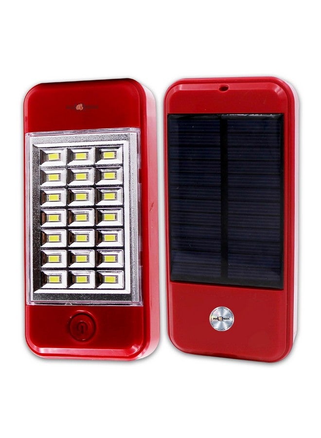 Pick Ur Needs Mini Solar Emergency Rechargeable Floor Lantern Lamp Light 21 SMD LED (Red) - Image 1