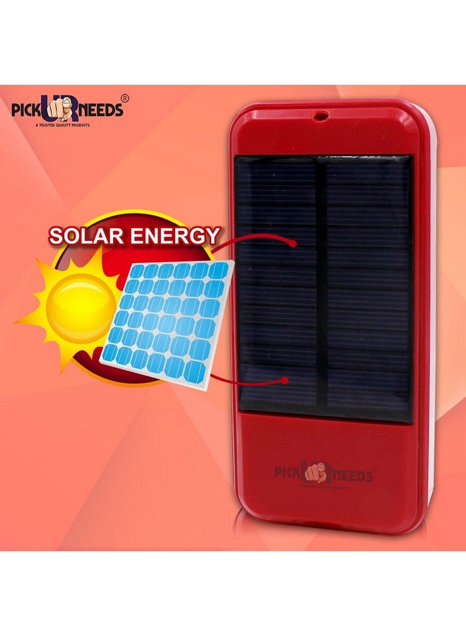 Pick Ur Needs Mini Solar Emergency Rechargeable Floor Lantern Lamp Light 21 SMD LED (Red) - Image 3