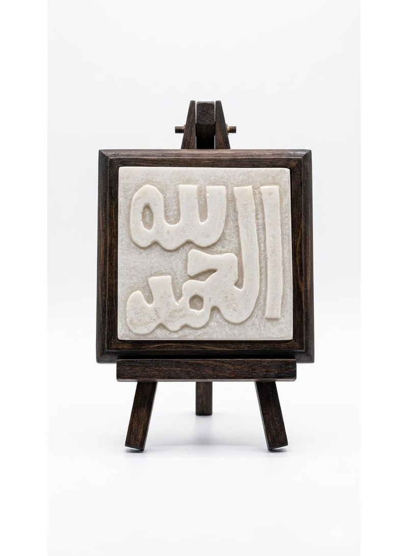 Elegant wooden decorative plaque with a wooden stand, 15*15 cm, adds a touch of beauty to the home. - Image 1