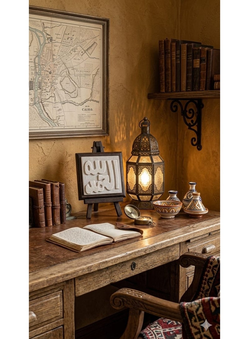 Elegant wooden decorative plaque with a wooden stand, 15*15 cm, adds a touch of beauty to the home. - Image 3