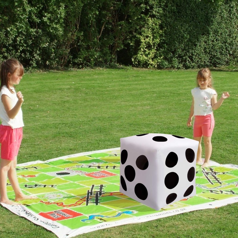 Novelty Place 2 Pcs Jumbo Inflatable Dice, 20" White and Black Giant Dice for Indoor and Outdoor Broad Game, Ludo and Pool Party - Image 4