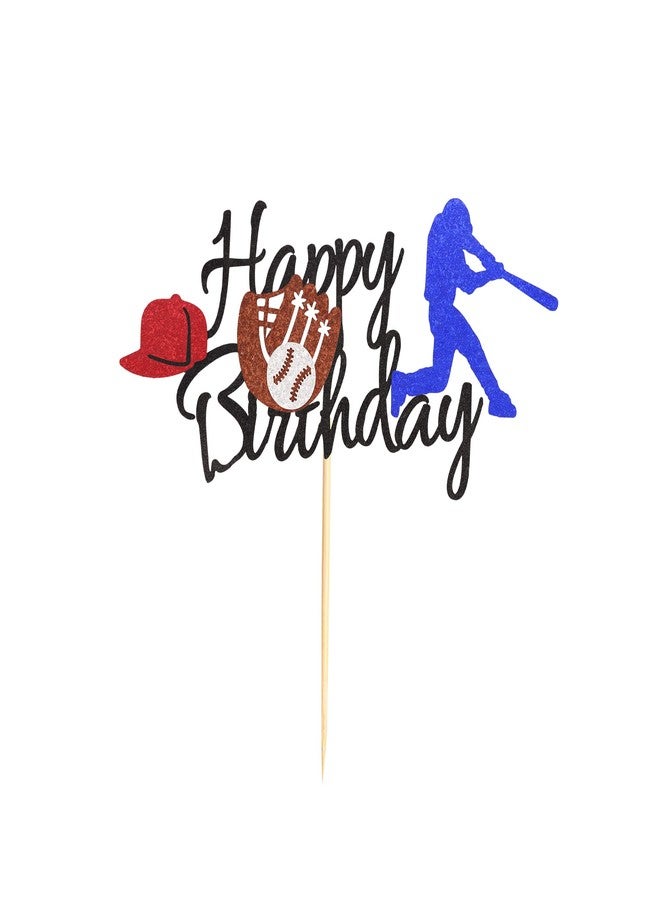 Arthsdite Baseball Theme Cake Topper - Sports Happy Birthday Player Cake Decoration for Sports Party Theme Decoration Supplies - Image 3