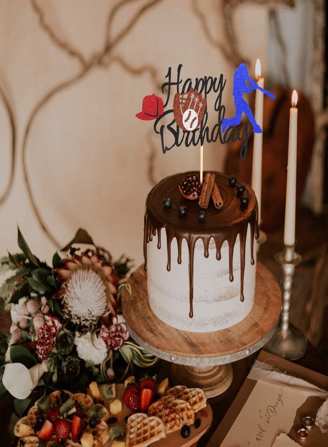 Arthsdite Baseball Theme Cake Topper - Sports Happy Birthday Player Cake Decoration for Sports Party Theme Decoration Supplies - Image 5