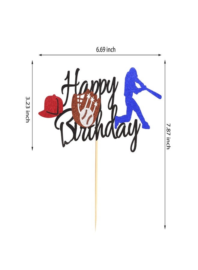 Arthsdite Baseball Theme Cake Topper - Sports Happy Birthday Player Cake Decoration for Sports Party Theme Decoration Supplies - Image 2