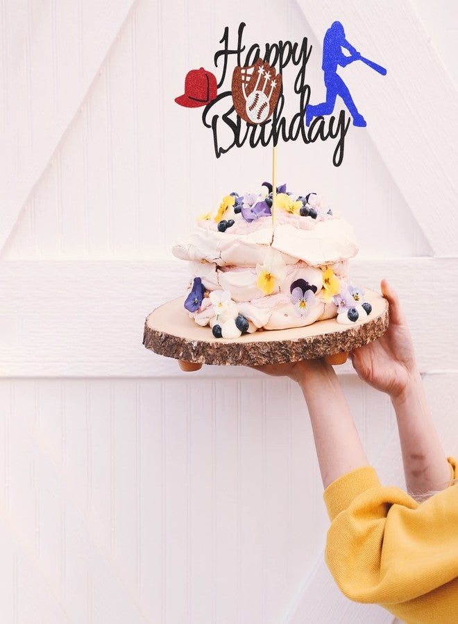 Arthsdite Baseball Theme Cake Topper - Sports Happy Birthday Player Cake Decoration for Sports Party Theme Decoration Supplies - Image 4