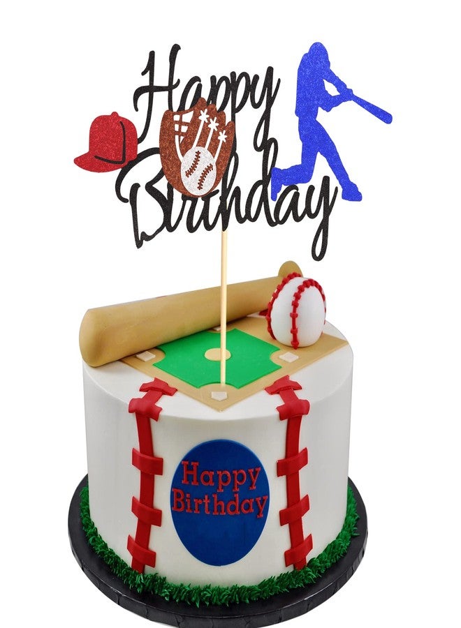 Arthsdite Baseball Theme Cake Topper - Sports Happy Birthday Player Cake Decoration for Sports Party Theme Decoration Supplies - Image 1