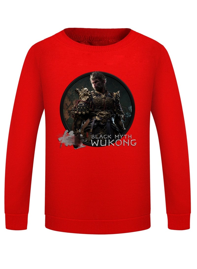 MQD Black Mythical Loose Round Neck Hoodie