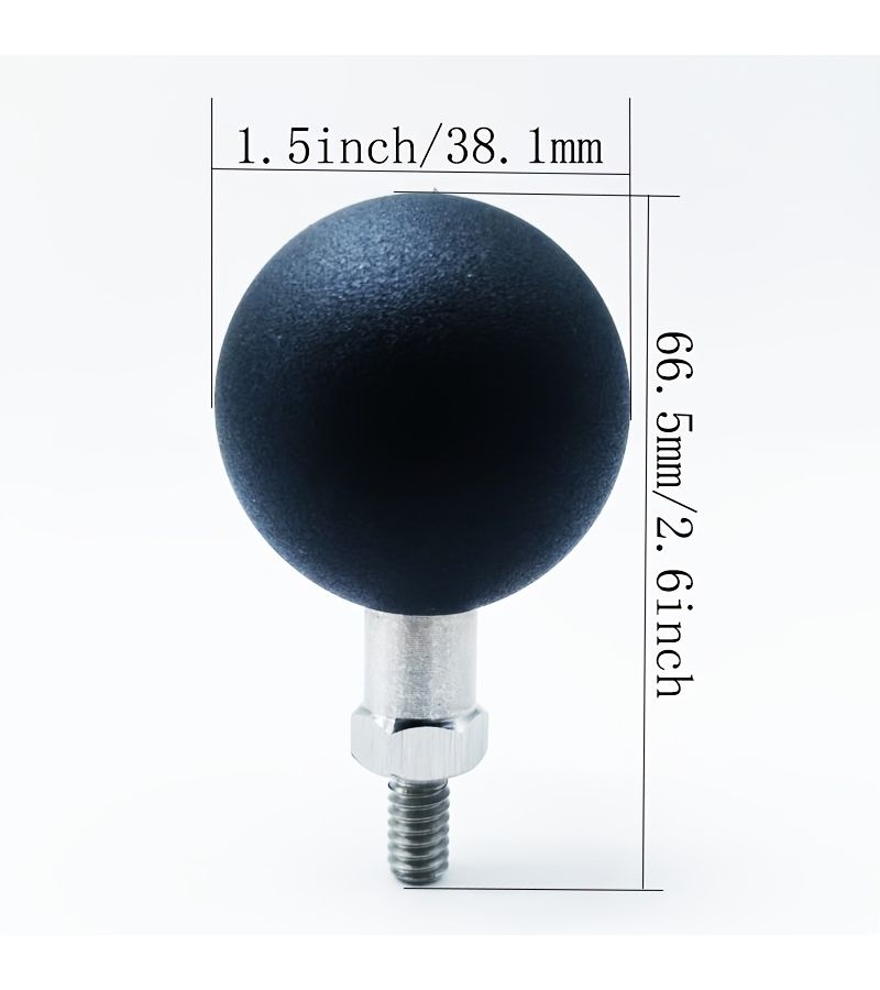 2pcs 1.5 Inch Threaded Ball Mount Adapter 360 Degree Adjustment Stainless Steel Screw - Image 2