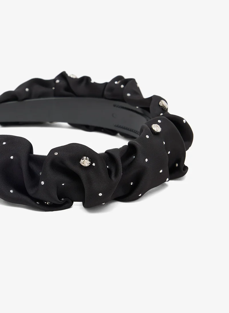 Khizana Black Diamonte Embellished Hairband for Women | Best Price UAE