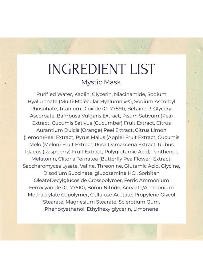 Mystic Mask | Clay Mask for Face, Pores, & Age Spots | Cleansing Kaolin Clay, Vitamin C, & Niacinamide | Deep Pore Cleansing Mask | Exfoliating Facial Masks | 1.8 oz