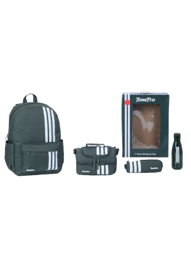 Toretto 4 PCS Backpack Set with 17 " School Backpack , Lunch Bag, Water Bottle & Pencil case, Gift for boys - Image 1