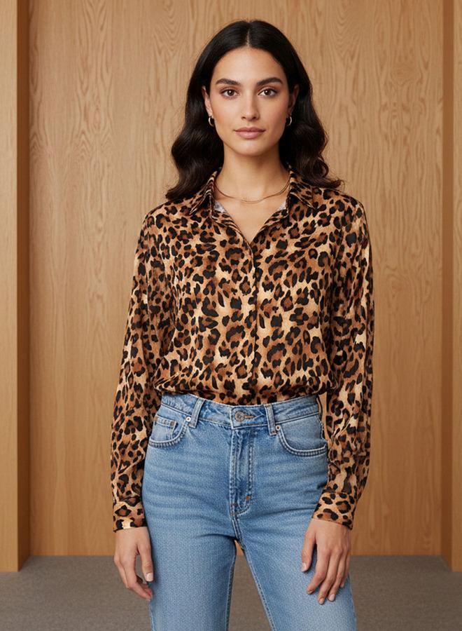 Splash FAV Regular Fit Viscose Animal Print Shirt with Collar - Image 1