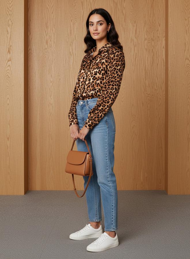 Splash FAV Regular Fit Viscose Animal Print Shirt with Collar - Image 2