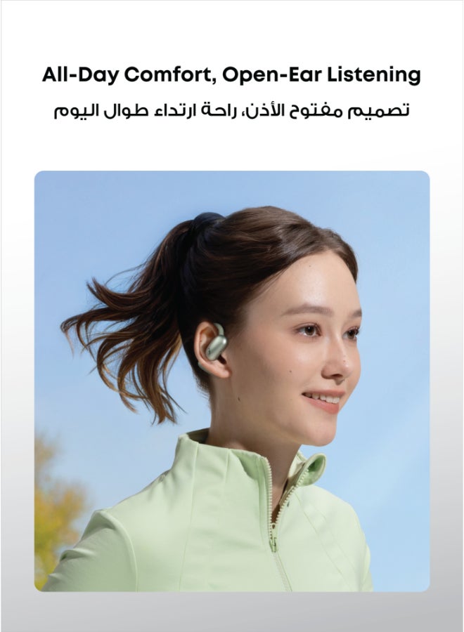 Soundcore AeroFit 2 by Anker, Open-Ear Headphones, Adjustable Ear Hooks, Snug Fit, Rich Bass, Hi-Res, 42H Playtime, Bluetooth 5.4, IP55, AI Clear Calls, Wireless Charging,Translation Earbuds Real Time Green Green - Image 2