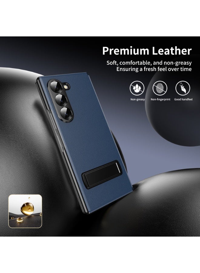 general Samsung Z Fold 7 high-quality all-in-one clamshell bracket leather case lychee leather pattern mobile phone folding case - Image 5