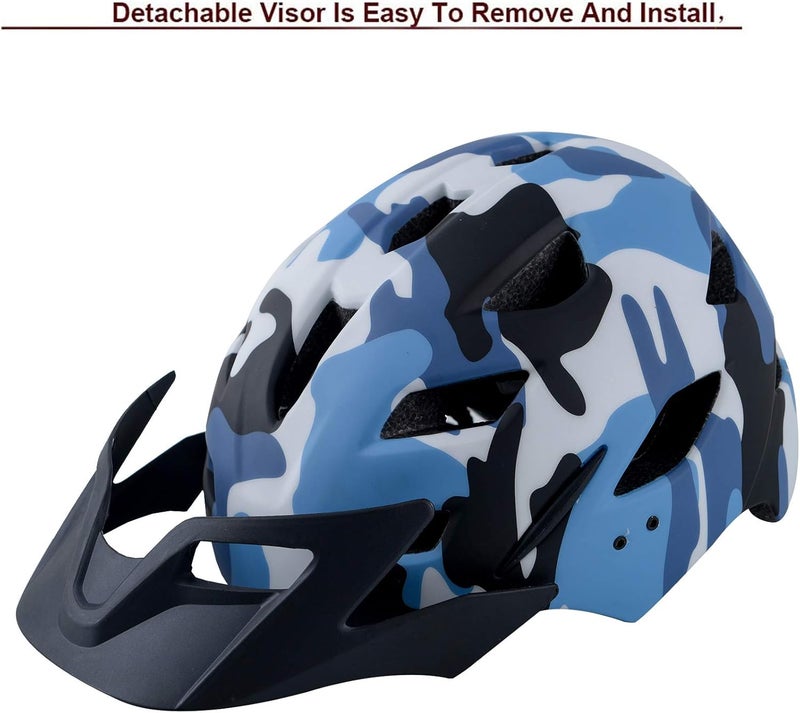 Bavilk Kids Bike Helmet, Kids Boys Girls Bike Helmets with LED Light Detachable Visor Children Youth Teen Multi-Sport for Skating Cycling Scooter Skateboard Adjustable & Lightweight 19.7"-22.4" - Image 3