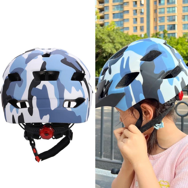 Bavilk Kids Bike Helmet, Kids Boys Girls Bike Helmets with LED Light Detachable Visor Children Youth Teen Multi-Sport for Skating Cycling Scooter Skateboard Adjustable & Lightweight 19.7"-22.4" - Image 5