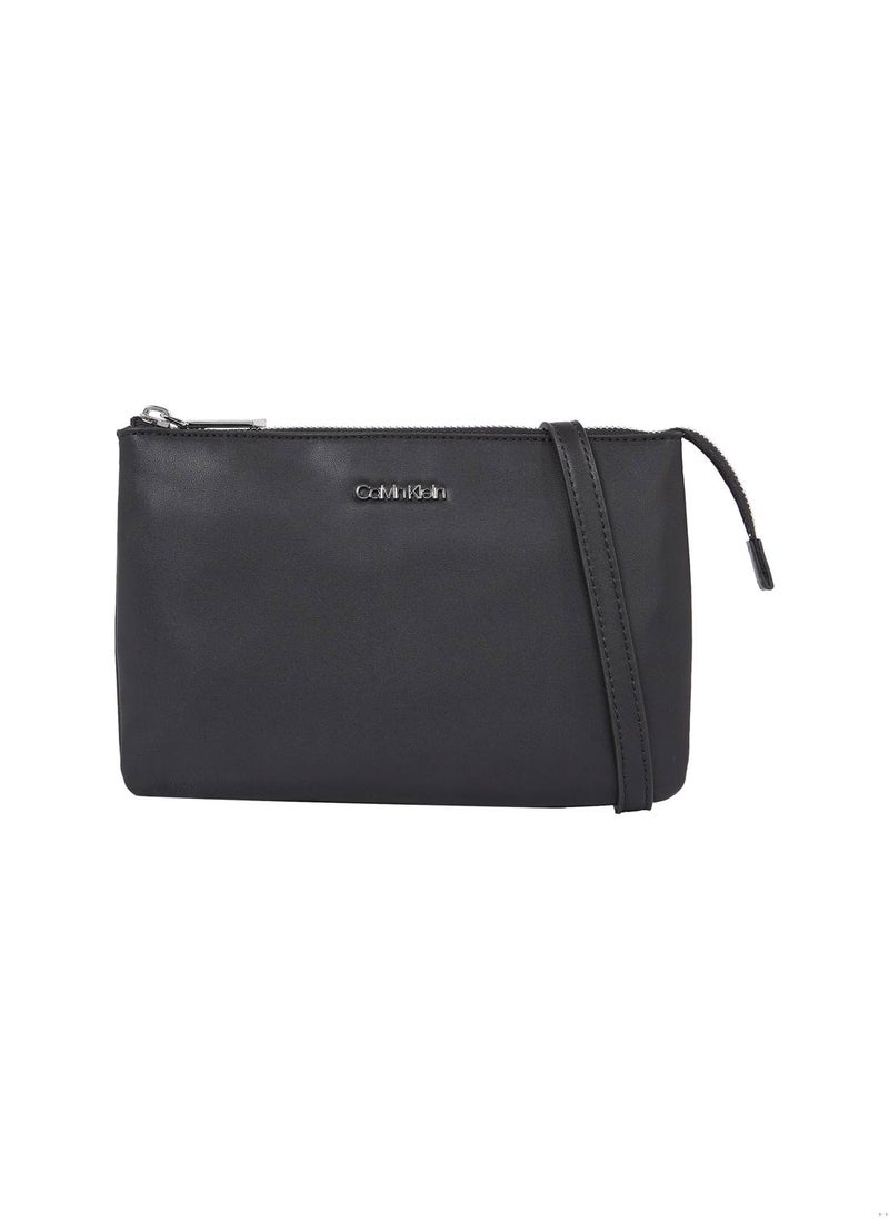 CALVIN KLEIN Women's Crossbody Bag - Faux Leather, Black  - Image 1
