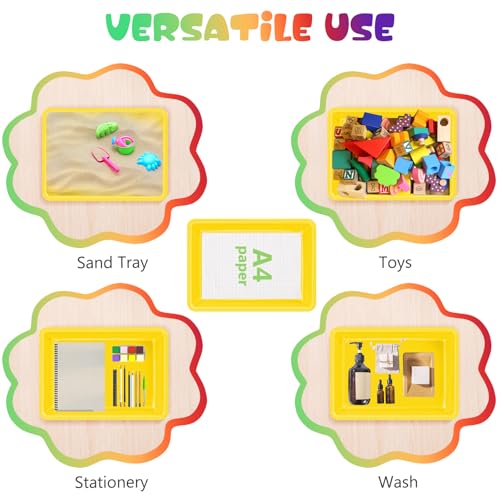 ShineMe Plastic Paper Trays for Classroom, 6 Pack Colorful Classroom Turn in Bins, Thick and Sturdy A4 Letter Size Flat Storage Trays for Classroom Organization and Storage - Image 5