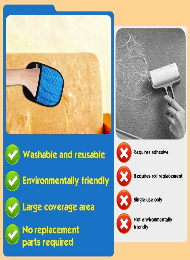 kanuoc Pet Hair Removal Glove for Cats & Dogs, Five-Finger Electrostatic Reusable Magic Brush, Pet Hair Remover Tool on Carpet, Clothing, Laundry, Couch, Car Seat, with Pet Double-Sided Deshedding Brush-2Pcs - Image 4