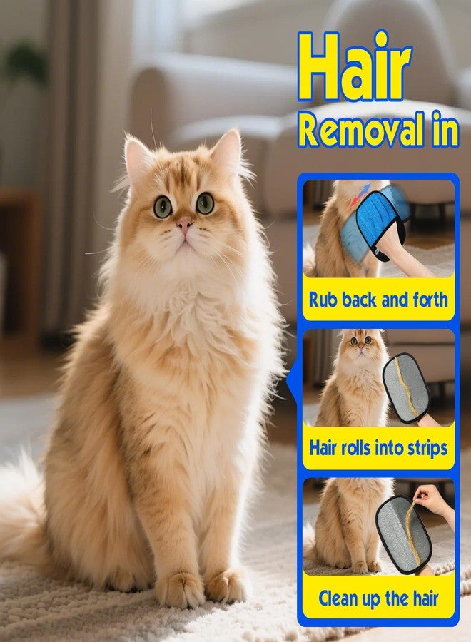 kanuoc Pet Hair Removal Glove for Cats & Dogs, Five-Finger Electrostatic Reusable Magic Brush, Pet Hair Remover Tool on Carpet, Clothing, Laundry, Couch, Car Seat, with Pet Double-Sided Deshedding Brush-2Pcs - Image 3