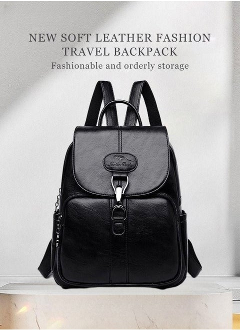 Women's New Women's Bag Shoulder Bag Trendy Fashion Soft Leather Mommy Casual Large-Capacity Backpack Fashionable on The Street Tidy Storage