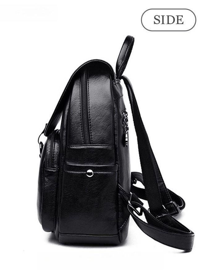 Women's New Women's Bag Shoulder Bag Trendy Fashion Soft Leather Mommy Casual Large-Capacity Backpack Fashionable on The Street Tidy Storage