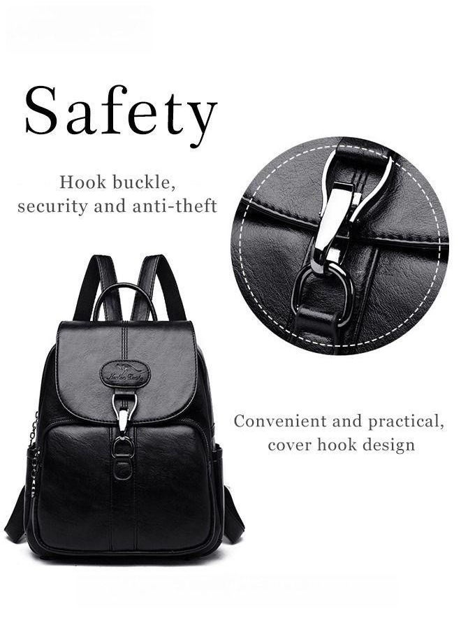 Women's New Women's Bag Shoulder Bag Trendy Fashion Soft Leather Mommy Casual Large-Capacity Backpack Fashionable on The Street Tidy Storage