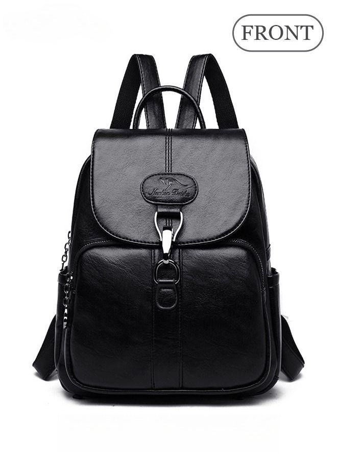 Women's New Women's Bag Shoulder Bag Trendy Fashion Soft Leather Mommy Casual Large-Capacity Backpack Fashionable on The Street Tidy Storage