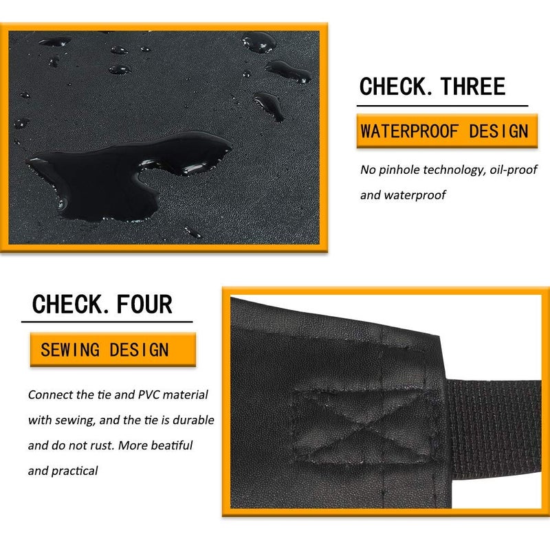 Homsolver 1 Pack Waterproof Rubber Vinyl Apron for Men with pockets, 39" Lightweight Chemical Resistant Industrial Work Apron, Adjustable Plastic Aprons for Dishwashing Butcher Dog Grooming Lab Fish - Image 4