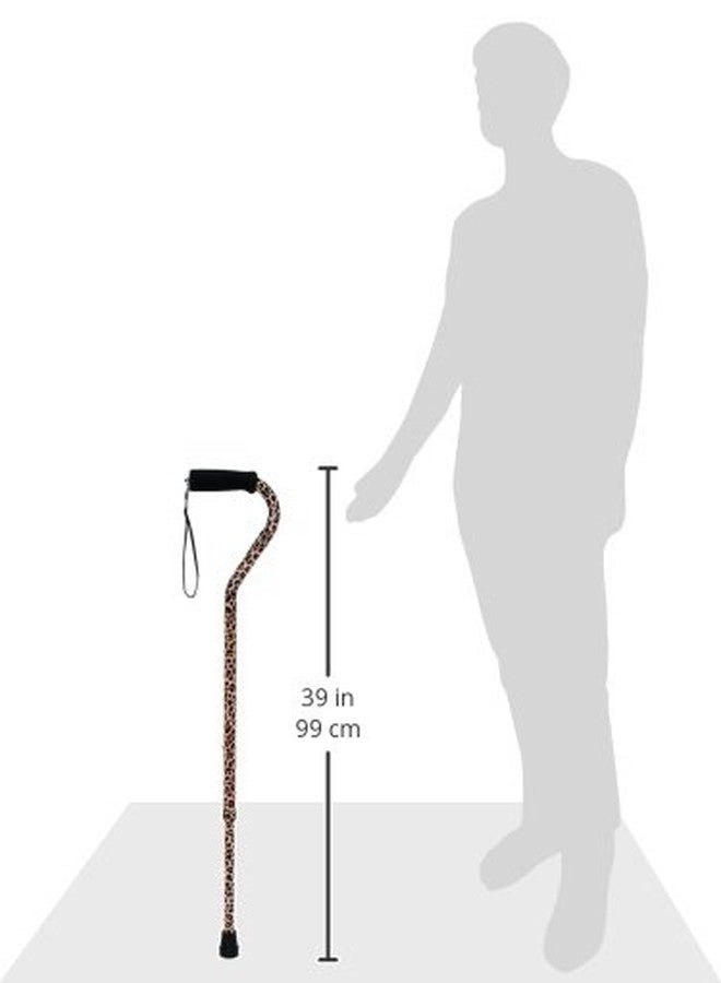 DMI Adjustable Designer Cane with Offset Handle and Strap, Leopard - Image 3