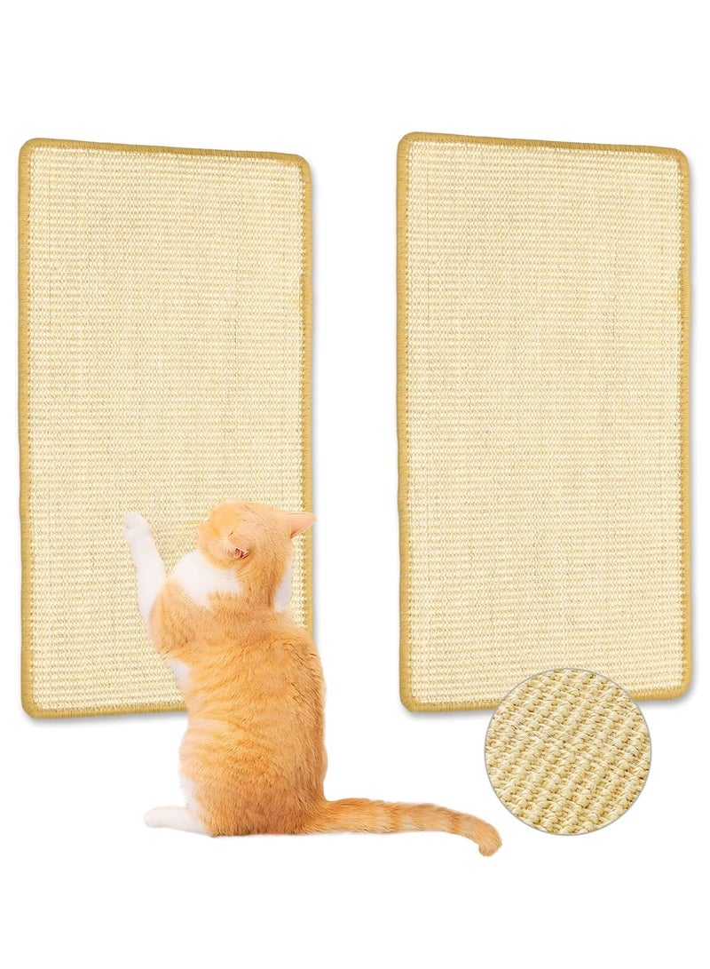 2 Pieces Cat Scratching Board, Cat Scratcher with Adhesive Buckle, Natural Sisal Hempcardboard Cat Scratchers, Cat Grinding Its Claws Cat Scratch Mat, Suitable For Sofas, Carpets, and Walls, 60×40CM - Image 1